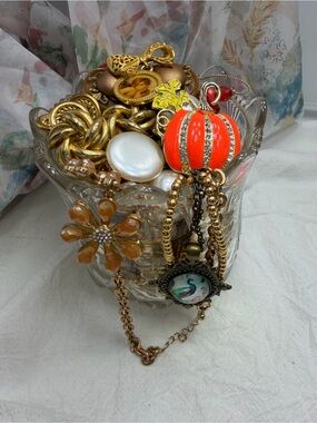 Antique Spooner with Jewelry Assortment #37tb